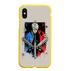 Чехол iPhone XS Max матовый Братья Спарды, цвет: 3D-желтый