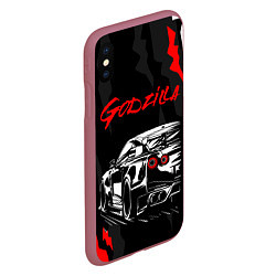 Чехол iPhone XS Max матовый NISSAN GT-R GODZILLA, цвет: 3D-малиновый — фото 2