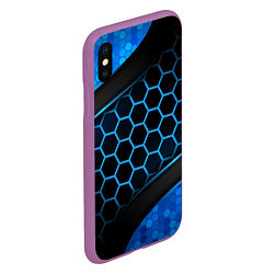 Чехол iPhone XS Max матовый 3D luxury blue 3Д СОТЫ и плиты, цвет: 3D-фиолетовый — фото 2