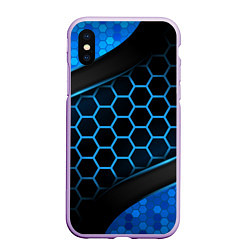 Чехол iPhone XS Max матовый 3D luxury blue 3Д СОТЫ и плиты, цвет: 3D-сиреневый