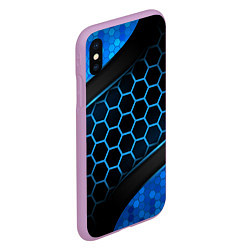 Чехол iPhone XS Max матовый 3D luxury blue 3Д СОТЫ и плиты, цвет: 3D-сиреневый — фото 2