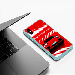 Чехол iPhone XS Max матовый PORSCHE ПОРШЕ RED STYLE, цвет: 3D-мятный — фото 2