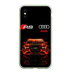 Чехол iPhone XS Max матовый AUDI RS 5 FIRE АУДИ РС 5, цвет: 3D-салатовый