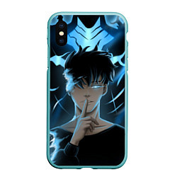 Чехол iPhone XS Max матовый Solo leveling Manga, цвет: 3D-мятный