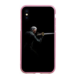 Чехол iPhone XS Max матовый Вирджил с катаной, цвет: 3D-розовый
