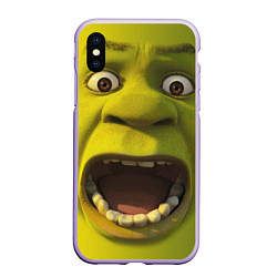 Чехол iPhone XS Max матовый Shrek is Yelling, цвет: 3D-светло-сиреневый