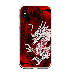 Чехол iPhone XS Max матовый Chinese Dragon, цвет: 3D-белый