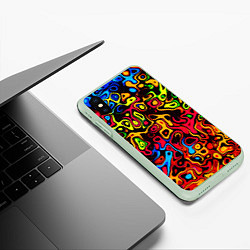 Чехол iPhone XS Max матовый LIQUID, цвет: 3D-салатовый — фото 2