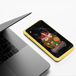 Чехол iPhone XS Max матовый Valheim строгий викинг, цвет: 3D-желтый — фото 2