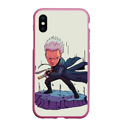 Чехол iPhone XS Max матовый Vergil Big head, цвет: 3D-малиновый