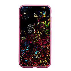 Чехол iPhone XS Max матовый Душевное спокойствие, цвет: 3D-малиновый