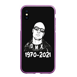 Чехол iPhone XS Max матовый RIP DMX, цвет: 3D-фиолетовый