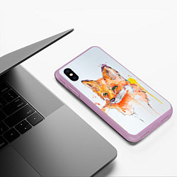 Чехол iPhone XS Max матовый Лисёнок, цвет: 3D-сиреневый — фото 2