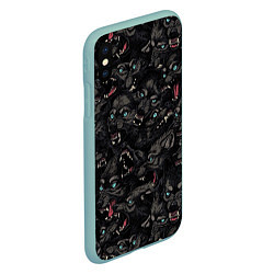 Чехол iPhone XS Max матовый Волки Wolwes, цвет: 3D-мятный — фото 2