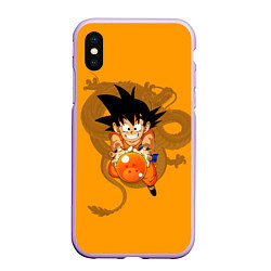 Чехол iPhone XS Max матовый Kid Goku, цвет: 3D-сиреневый