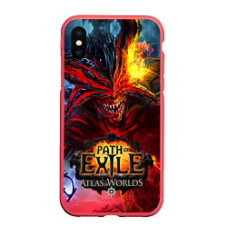 Чехол iPhone XS Max матовый Path of Exile, цвет: 3D-красный