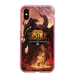 Чехол iPhone XS Max матовый Path of Exile, цвет: 3D-розовый