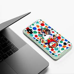 Чехол iPhone XS Max матовый Дораэмон и компания, цвет: 3D-салатовый — фото 2