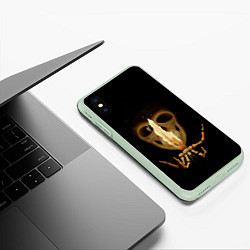 Чехол iPhone XS Max матовый Скелет, цвет: 3D-салатовый — фото 2