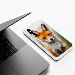 Чехол iPhone XS Max матовый Рыжая лисица, цвет: 3D-белый — фото 2