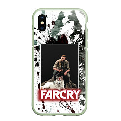 Чехол iPhone XS Max матовый FARCRY WOLF, цвет: 3D-салатовый