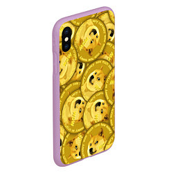 Чехол iPhone XS Max матовый DOGECOIN DOGE ДОГИКОИН, цвет: 3D-сиреневый — фото 2