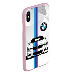 Чехол iPhone XS Max матовый BMW БМВ M PERFORMANCE, цвет: 3D-розовый — фото 2