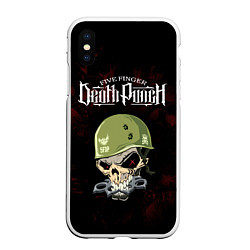 Чехол iPhone XS Max матовый Five Finger Death Punch, цвет: 3D-белый