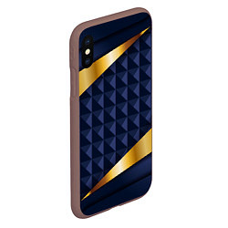 Чехол iPhone XS Max матовый 3D плитки с золотыми вставками, цвет: 3D-коричневый — фото 2