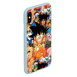 Чехол iPhone XS Max матовый Dragon Ball главные герои, цвет: 3D-голубой — фото 2