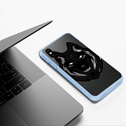Чехол iPhone XS Max матовый Демон волк, цвет: 3D-голубой — фото 2