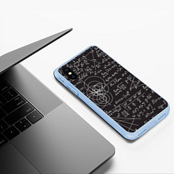 Чехол iPhone XS Max матовый Алгебра и Геометрия, цвет: 3D-голубой — фото 2