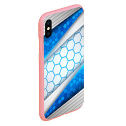 Чехол iPhone XS Max матовый 3D AQUA БРОНЯ ОБЪЕМНЫЕ СОТЫ, цвет: 3D-баблгам — фото 2