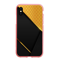 Чехол iPhone XS Max матовый 3D BLACK & GOLD