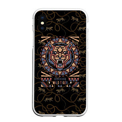 Чехол iPhone XS Max матовый WILD TIGER, цвет: 3D-белый