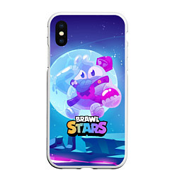 Чехол iPhone XS Max матовый Сквик Squeak Brawl Stars, цвет: 3D-белый