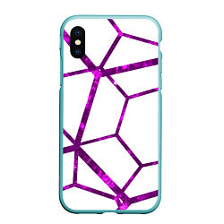 Чехол iPhone XS Max матовый Hexagon, цвет: 3D-мятный