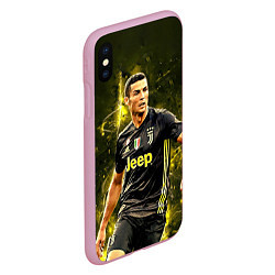 Чехол iPhone XS Max матовый Cristiano Ronaldo Juventus, цвет: 3D-розовый — фото 2