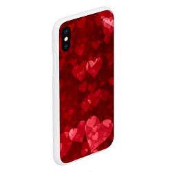 Чехол iPhone XS Max матовый СЕРДЕЧКИ HEARTS Z, цвет: 3D-белый — фото 2