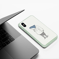 Чехол iPhone XS Max матовый Акула в свитере, цвет: 3D-салатовый — фото 2