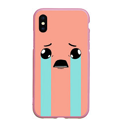 Чехол iPhone XS Max матовый Crying Isaac, цвет: 3D-розовый