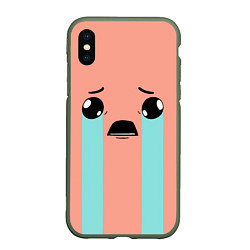 Чехол iPhone XS Max матовый Crying Isaac, цвет: 3D-темно-зеленый