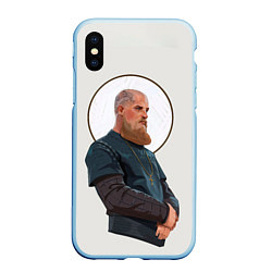 Чехол iPhone XS Max матовый Ragnarr Saint, цвет: 3D-голубой