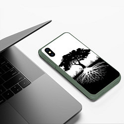 Чехол iPhone XS Max матовый ДЕРЕВО ИНЬ-ЯНЬ, цвет: 3D-темно-зеленый — фото 2