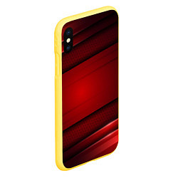 Чехол iPhone XS Max матовый 3D red Абстрактные линии, цвет: 3D-желтый — фото 2