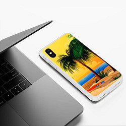 Чехол iPhone XS Max матовый Пляж, цвет: 3D-белый — фото 2