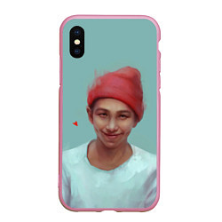 Чехол iPhone XS Max матовый BTS RM, цвет: 3D-розовый