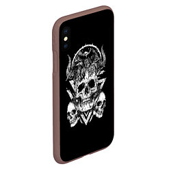 Чехол iPhone XS Max матовый Черепа и Вороны Skulls Raven, цвет: 3D-коричневый — фото 2