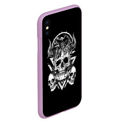 Чехол iPhone XS Max матовый Черепа и Вороны Skulls Raven, цвет: 3D-сиреневый — фото 2