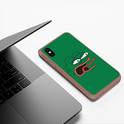 Чехол iPhone XS Max матовый Pepe skin, цвет: 3D-коричневый — фото 2